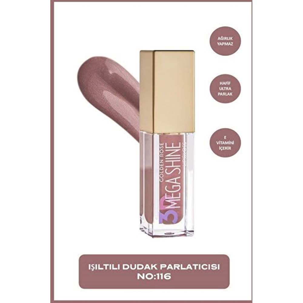 GOLDEN ROSE 3D MEGA SHINE LIPGLOSS 116