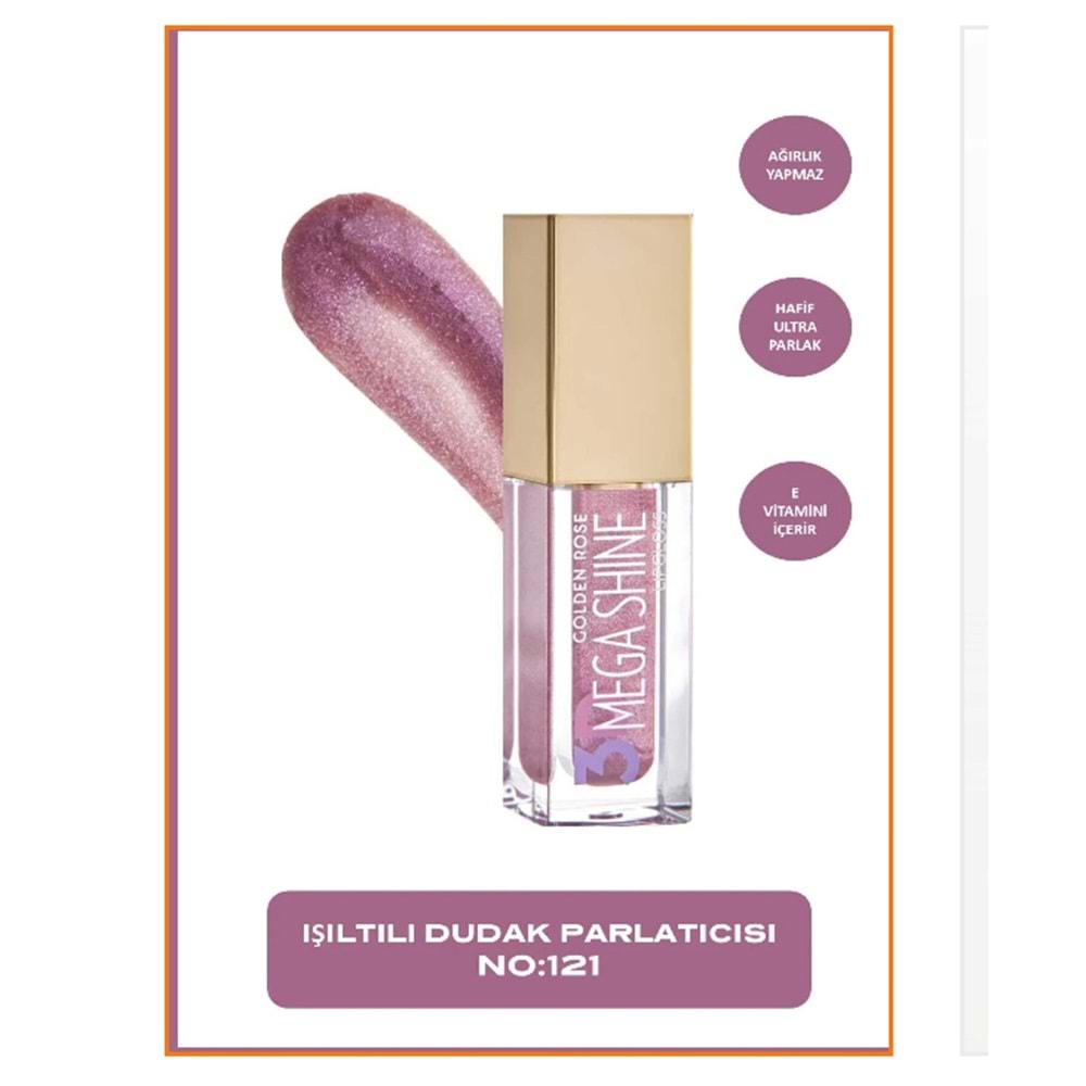 GOLDEN ROSE 3D MEGA SHINE LIPGLOSS 121