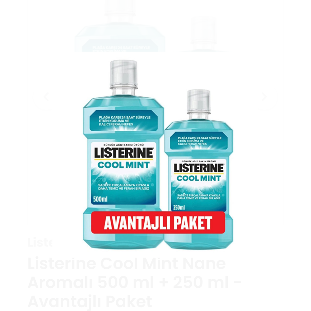 LİSTERİNE COOL MİNT 500 ML + LİSTERİNE COOL MİNT 250 ML