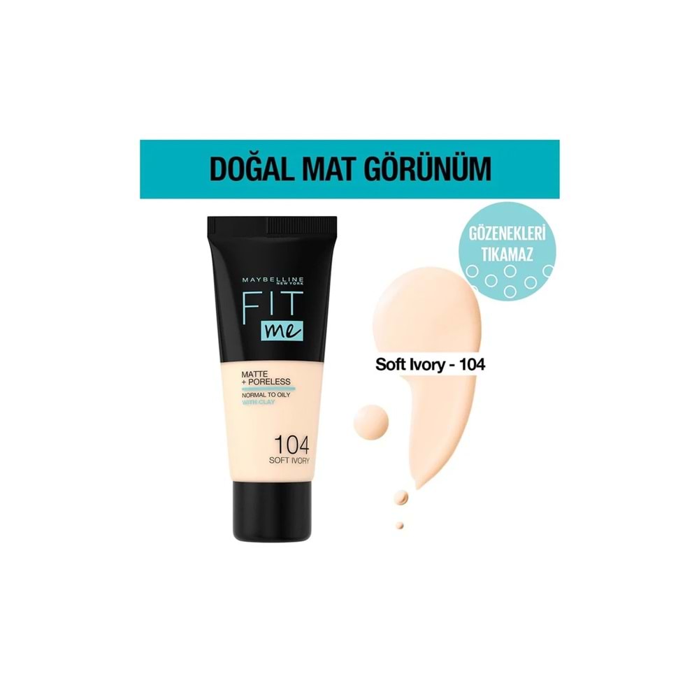 MYB FIT ME FOUNDATION 104 SOFT IVORY
