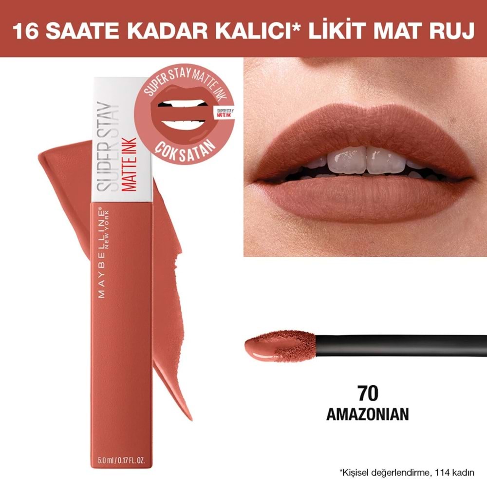MYB SUPER STAY MATTE INK RUJ 70 AMAZONIAN