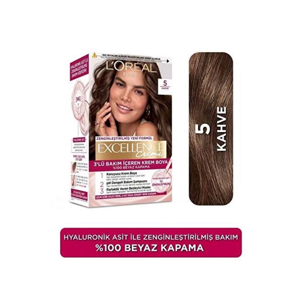 LOREAL EXCELLENCE CREME SAÇ BOYASI 5 KAHVE