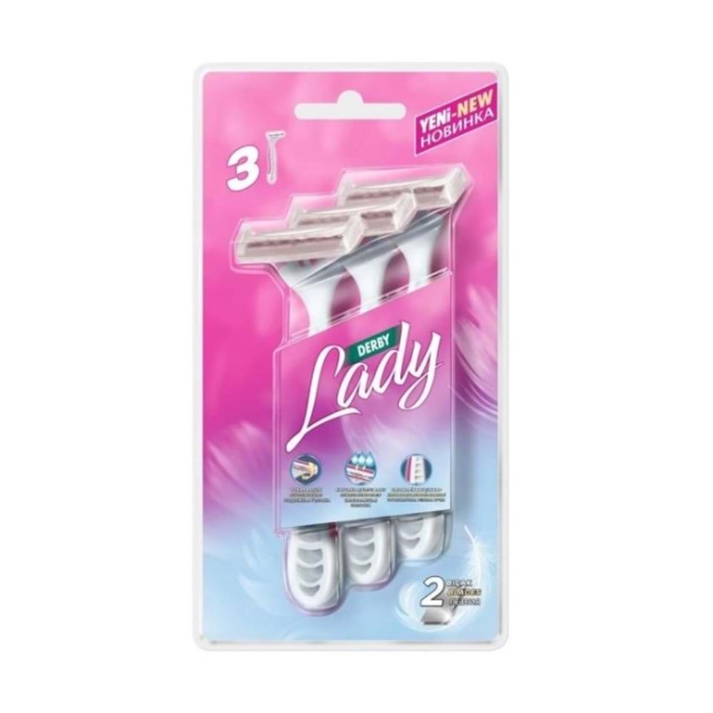 DERBY TIRAŞ BIÇAĞI 3LÜ LADY PLATINUM 2 BIÇAKLI