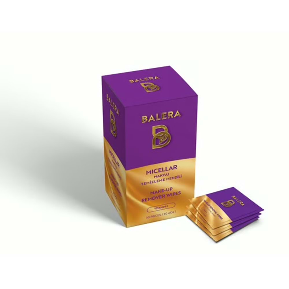 BALERA MICELLAR MAKYAK TEMİZLEME MENDİLİ (30LU TEKLİ AMBALAJ)