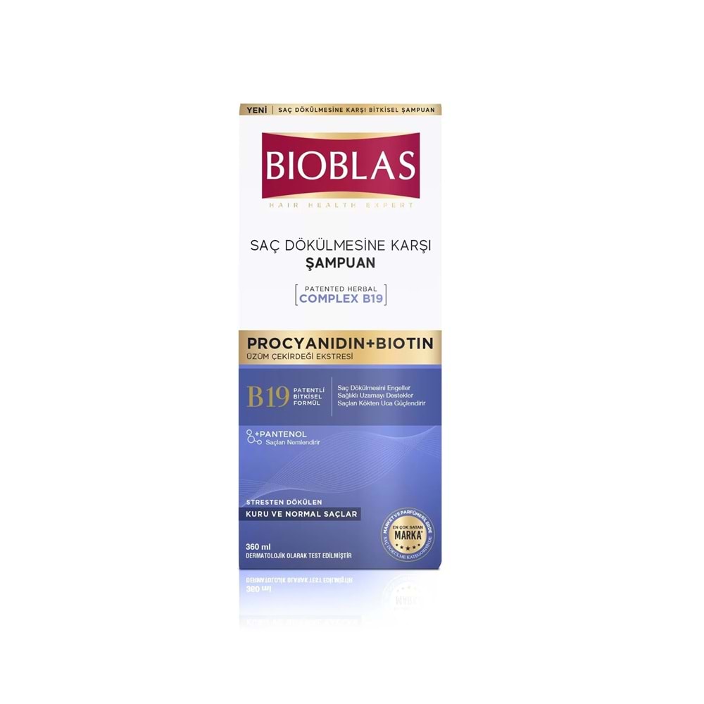 BIOBLAS PROCIYANIDIN KEPEK VE DÖKÜLME KARŞITI ŞAMPUAN 360 ML
