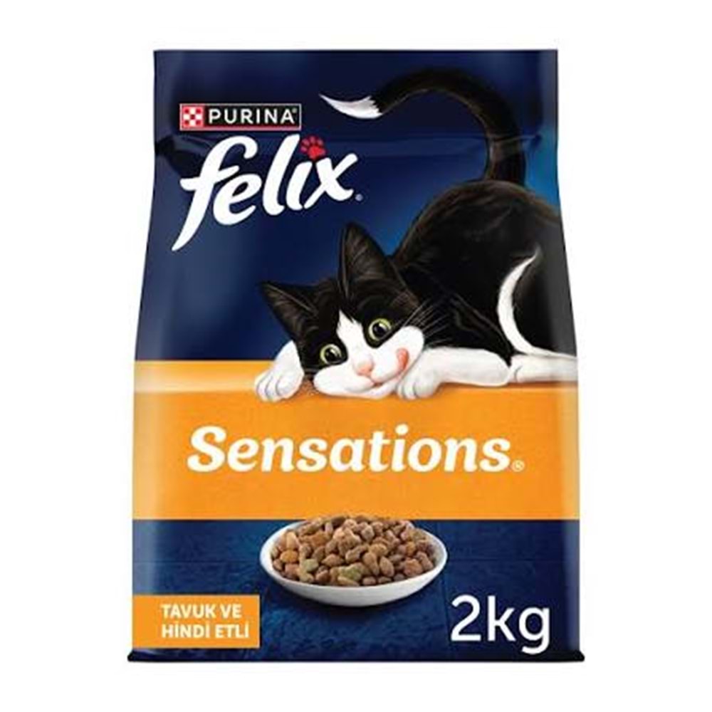 PURINA FELIX TAVUKLU VE HİNDİ ETLİ KEDİ MAMASI 2 KG