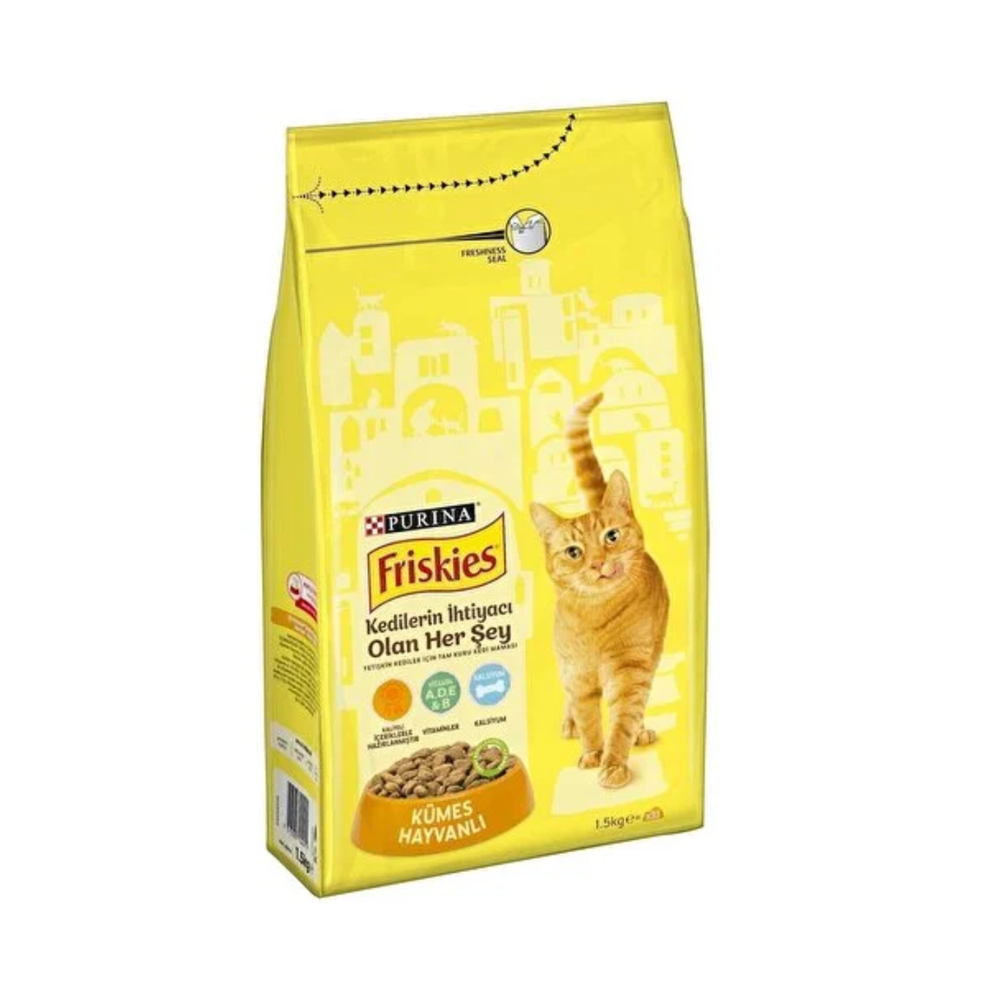 PURINA FRİSKES KEDİ KURU MAMA KÜMES HAYVANLI 1.5 KG