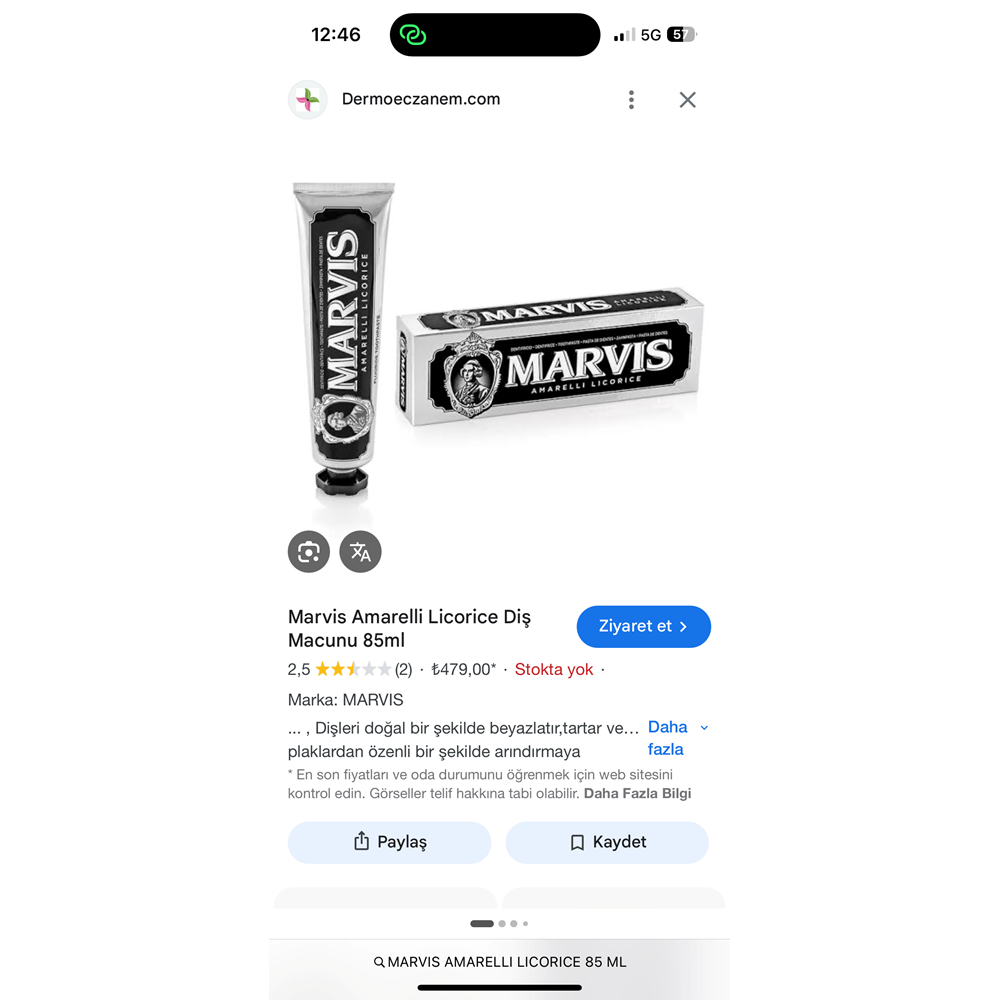 MARVIS SMOKERS WHITENING MINT 85 ML