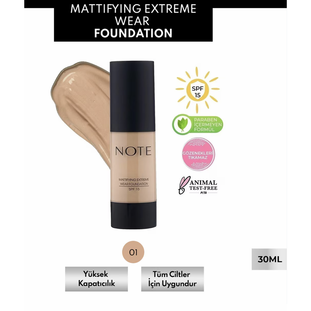 NOTE MATTIFYING EXTREME WEAR FOUNDATION NO 01