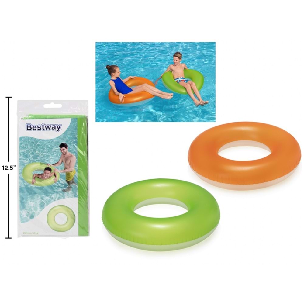 BESTWAY FROSTED NEON SWIM TUBE 91 CM