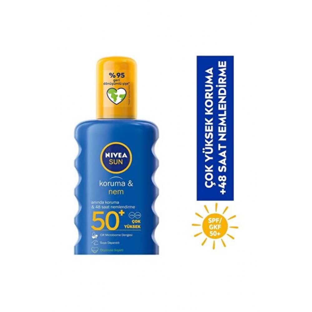 NIVEA SUN GÜNEŞ SPREYİ KORUMA & NEM 50 GKF 200 ML