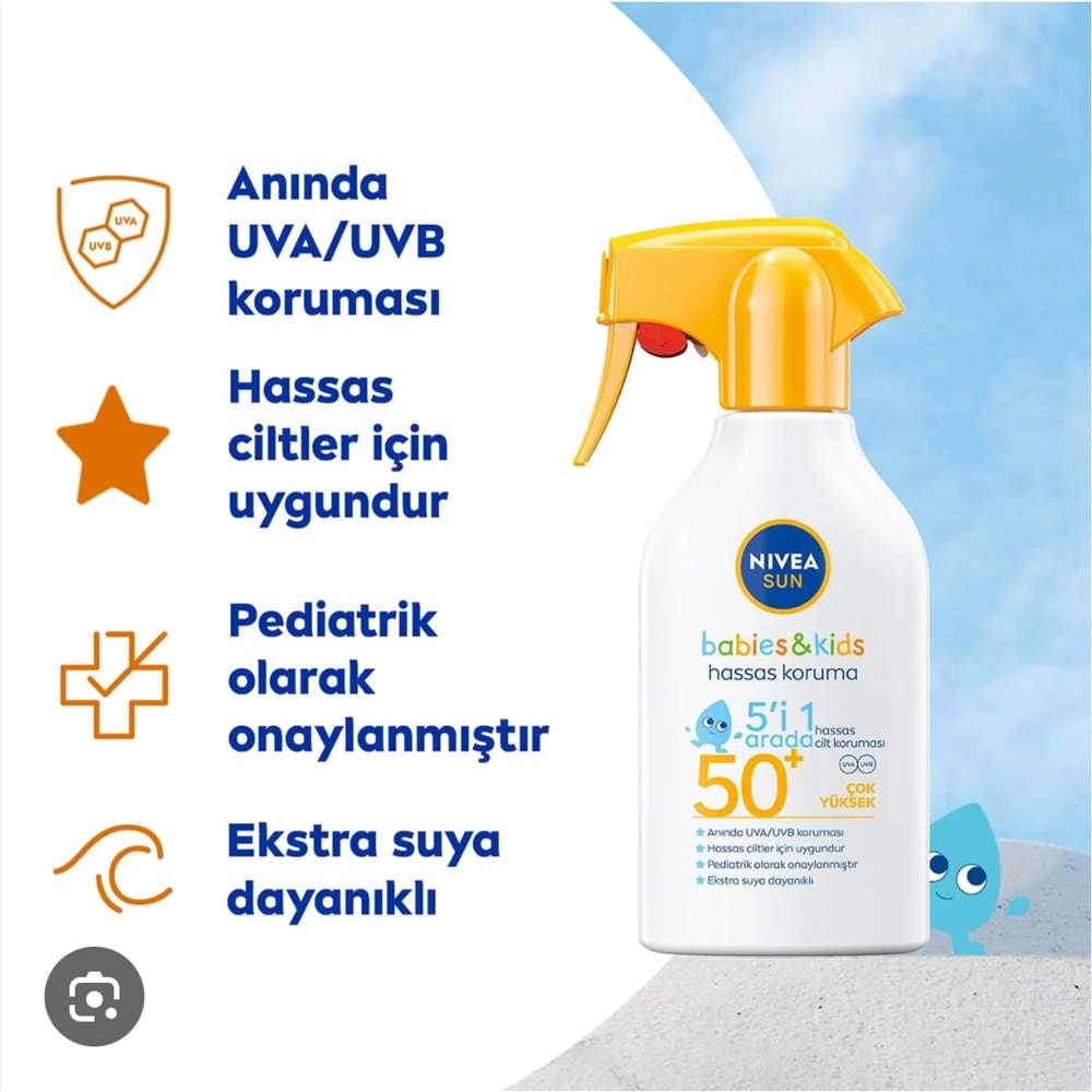 NIVEA SUN SPREY HASSAS KORUMA BABIES KIDS 50 GKF 270 ML
