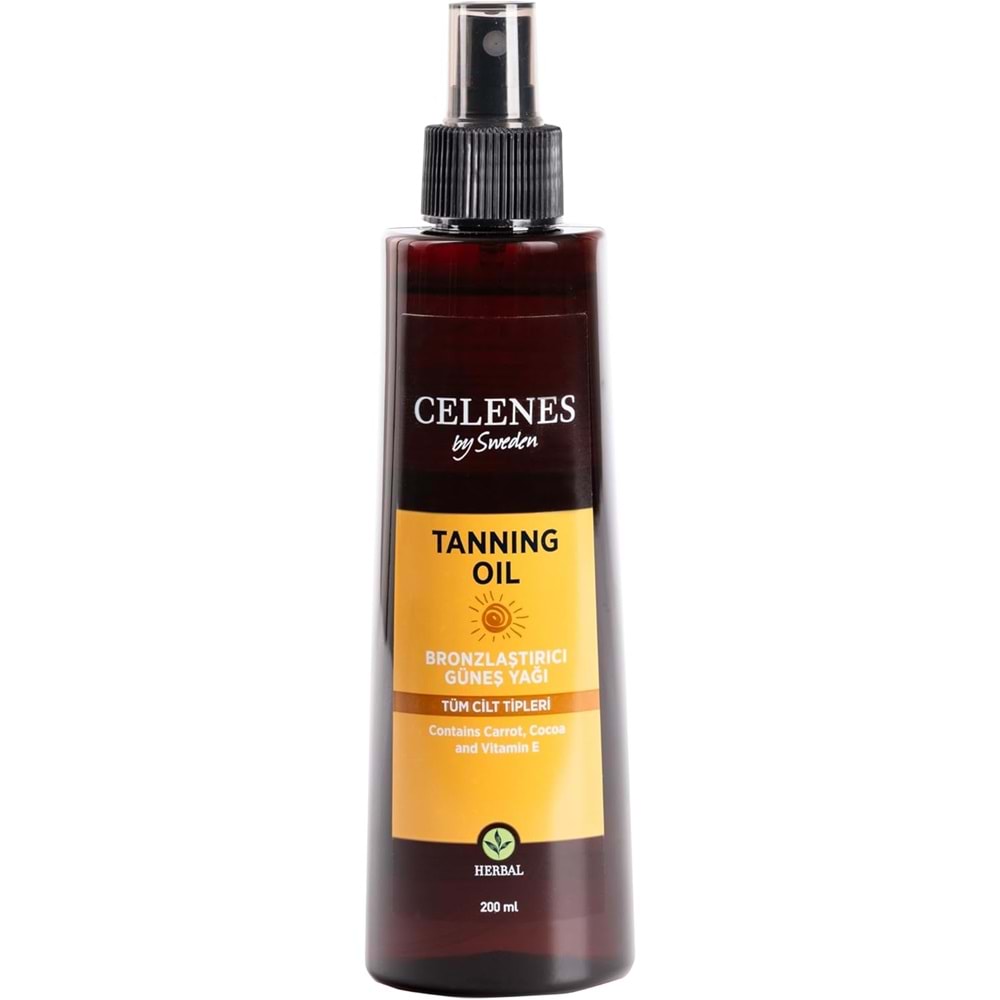 CELENES HERBAL TANNING OIL SPF15 BRONZLAŞTIRICI GÜNEŞ YAĞI TÜM CİLT TİPLERİ 200 ML
