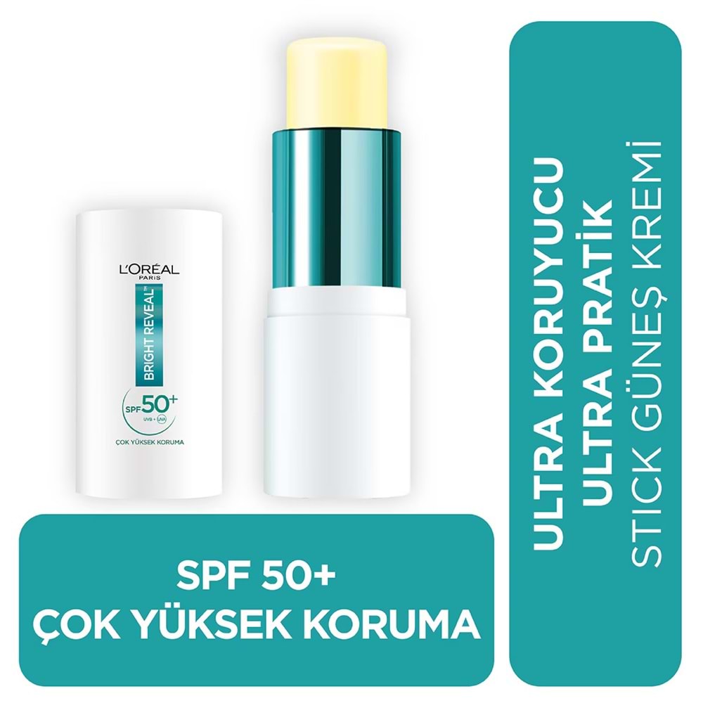 LOREAL PARIS BRIGHT REVEAL STICK YÜZ GÜNEŞ KORUMASI 50 SPF 9 ML