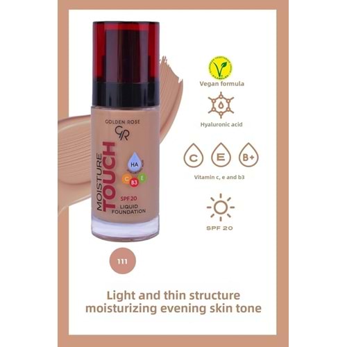 GOLDEN ROSE MOISTURE TOUCH LIQUID FOUNDATION 111