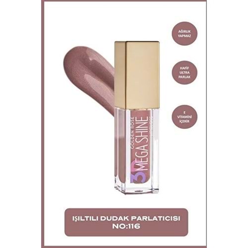 GOLDEN ROSE 3D MEGA SHINE LIPGLOSS 116
