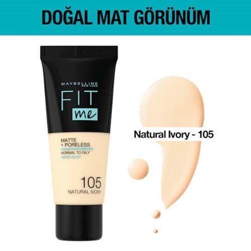 MYB FIT ME FOUNDATION 105 NATURAL IVORY