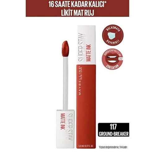 MYB SUPER STAY MATTE INK RUJ 117 GROUND-BREAKER