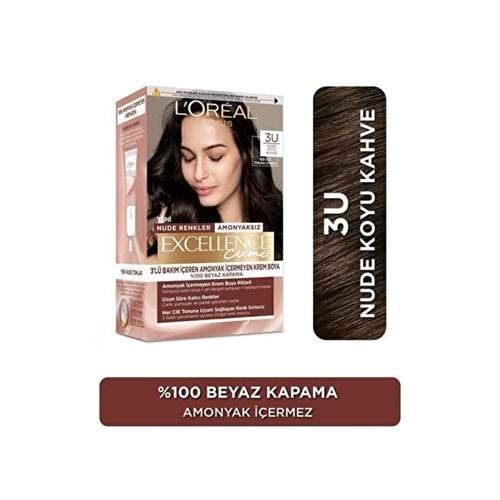 LOREAL EXCELLENCE CREME SAÇ BOYASI 3U NUDE KOYU KAHVE