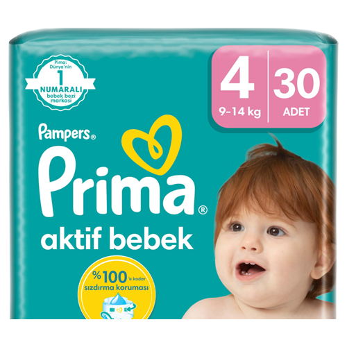 PRIMA AKTİF BEBEK NO 4 - 30 LU BEBEK BEZİ