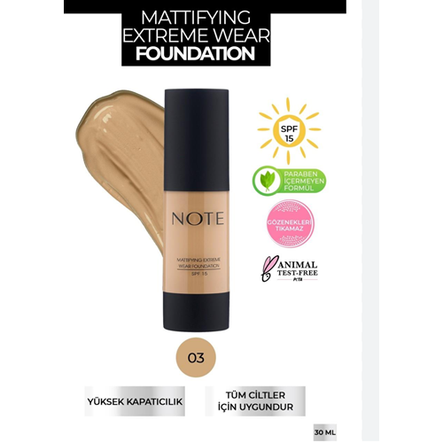 NOTE MATTIFYING EXTREME WEAR FOUNDATION NO 03
