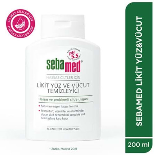 SEBAMED LİKİT YÜZ & VÜCUT TEMİZLEYİCİ 200 ML
