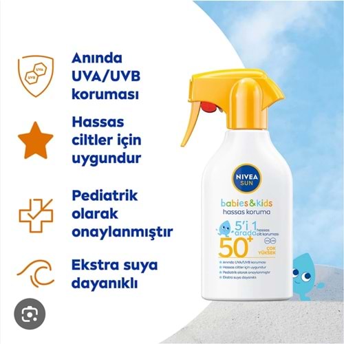 NIVEA SUN SPREY HASSAS KORUMA BABIES KIDS 50 GKF 270 ML