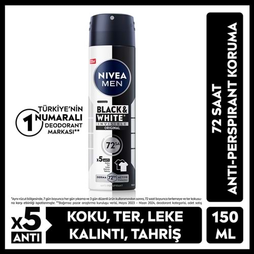 NIVEA MEN BLACK&WHITE ORIGINAL DEODORANT 150 ML