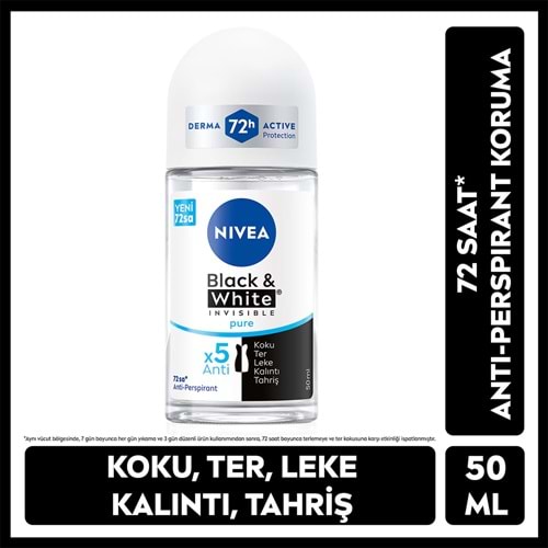 NIVEA BLACK&WHITE PURE KADIN ROLL-ON 50 ML