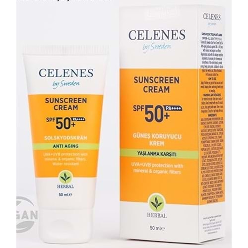 CELENES HERBAL GÜNEŞ KORUYUCU KREM YAŞLANMA KARŞITI 50 SPF 50 ML