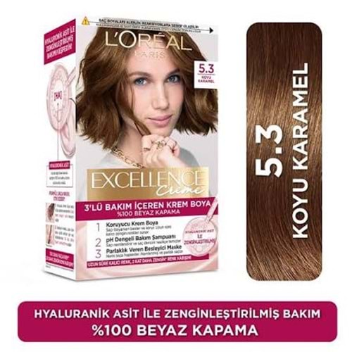 LOREAL EXCELLENCE CREME SAÇ BOYASI 5.3 KOYU KARAMEL