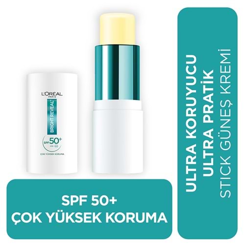 LOREAL PARIS BRIGHT REVEAL STICK YÜZ GÜNEŞ KORUMASI 50 SPF 9 ML