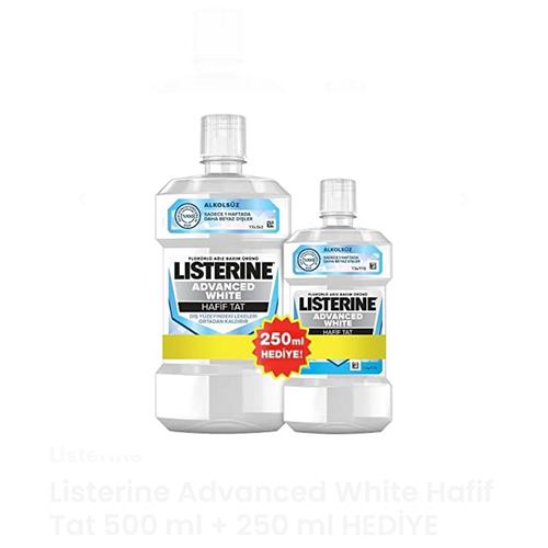 LİSTERİNE ADVANCED WHITE 500 ML + LİSTERİNE ADVANCED WHITE 250 ML